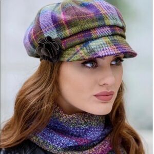Mucros Weavers Plaid Wool Newsboy Hat